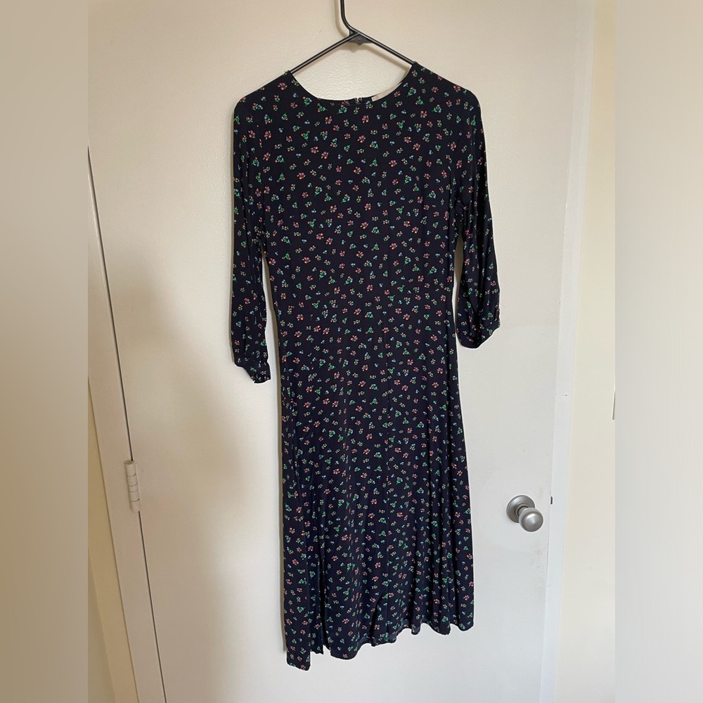 LOFT Floral Midi Length Dress